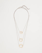 Chico's | Mixed Metal Triple Circle Pendant Necklace/ Mixed Metals
