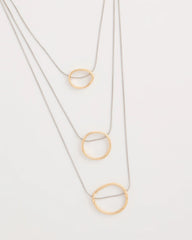 Chico's | Mixed Metal Triple Circle Pendant Necklace/ Mixed Metals