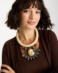 Chico's | Chico's x Romi Marina Pendant Bib Necklace/ Neutral