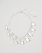 Chico's | Shiny Silvertone Bib Necklace/ Silver