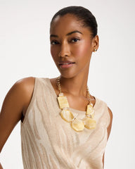 Chico's | Chico's Originals Neutral Stone Bib Necklace/ Neutral