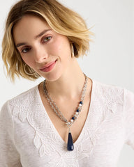 Chico's | Siren Teardrop Pendant Necklace/ Blue