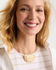 Chico's | White Enamel Collar Necklace/ Gold