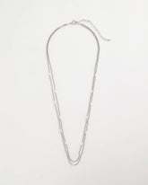 Chico's | Pearlescent Bead Ball Long Necklace/ Silver