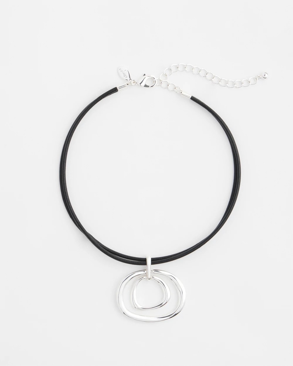 Chico's | Silver Tone Rings Pendant Necklace/ Silver