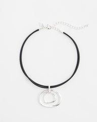 Chico's | Silver Tone Rings Pendant Necklace/ Silver