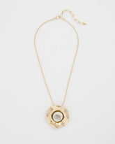 Chico's | Green Gold Short Pendant Necklace/ Green