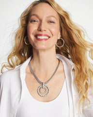 Chico's | Silver Short Pendant Necklace/ Silver