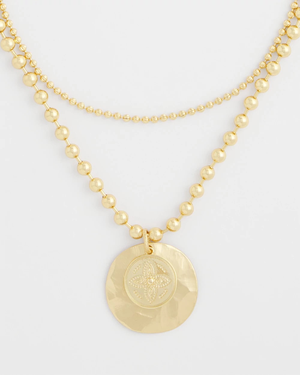 Chico's | Short Gold Ball Chain Pendant/ Gold