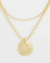 Chico's | Short Gold Ball Chain Pendant/ Gold