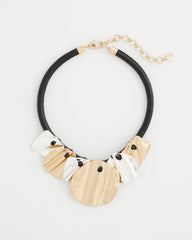Chico's | Crinkle Mixed Metal Bib Necklace/ Mixed Metals