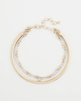 Chico's | Mixed Metal Link Triple-Strand Necklace/ Mixed Metals