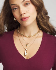 Chico's | Convertible Three-Strand Pendant Necklace/ Gold