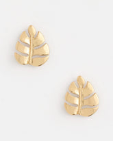 Chico's | Palm Frond Stud Earrings/ Gold