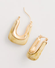 Chico's | Neutral Goldtone Square Hoop Earrings/ Neutral