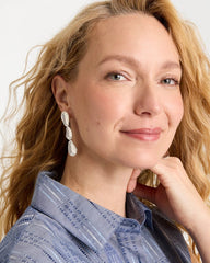 Chico's | Silvertone Linear Drop Earrings/ Silver