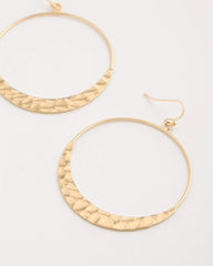 Chico's | Hammered Hoop Earrings/ Gold