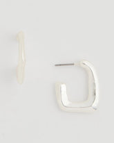 Chico's | Mini Silvertone Square Earrings/ Silver