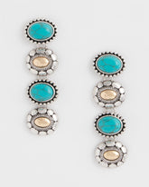 Chico's | Turquoise Mixed Metal Linear Earrings/ Turquoise
