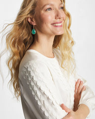 Chico's | Green Teardrop Fishwire Earrings/ Green