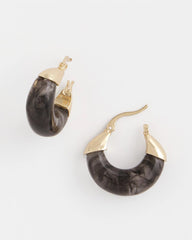 Chico's | Marble Gold Hoop Earrings/ Gold
