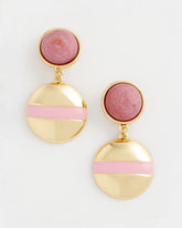Chico's | Pink Enamel Sphere Drop Earrings/ Pink