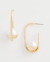 Chico's | Pearl Gold Hoop Earrings/ Pearl