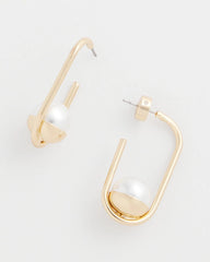 Chico's | Pearl Gold Hoop Earrings/ Pearl