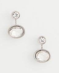 Chico's | Silvertone Bezel Stud Earrings/ Silver