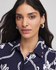 Chico's | Silver Puff Hoop Earrings/ Silver