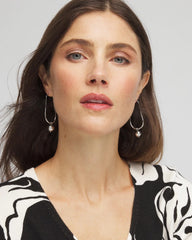 Chico's | Silver Bead Threader Earrings/ Silver