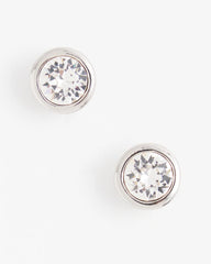 Chico's | Silver Tone Crystal Stud Earrings/ Silver