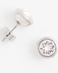 Chico's | Silver Tone Crystal Stud Earrings/ Silver