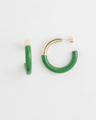 Chico's | No Droop™ Green Dipped Hoops/ Verdant Green