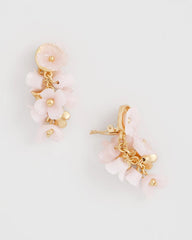 Chico's | Pink Flower Cluster Drop Earrings/ Pink