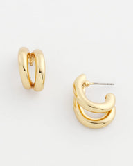 Chico's | Gold Double Mini Hoop Earrings/ Gold