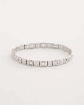 Chico's | Glam Silvertone Slice Stretch Bracelet/ Silver