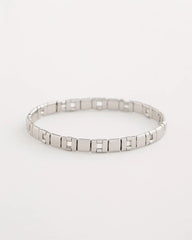 Chico's | Glam Silvertone Slice Stretch Bracelet/ Silver