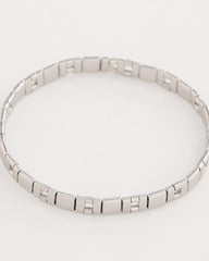 Chico's | Glam Silvertone Slice Stretch Bracelet/ Silver