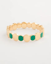 Chico's | Green Goldtone Glam Stretch Bracelet/ Green