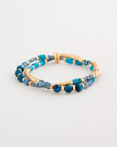 Chico's | Genuine Teal Tiger's Eye Stretch Bracelet/ Teal