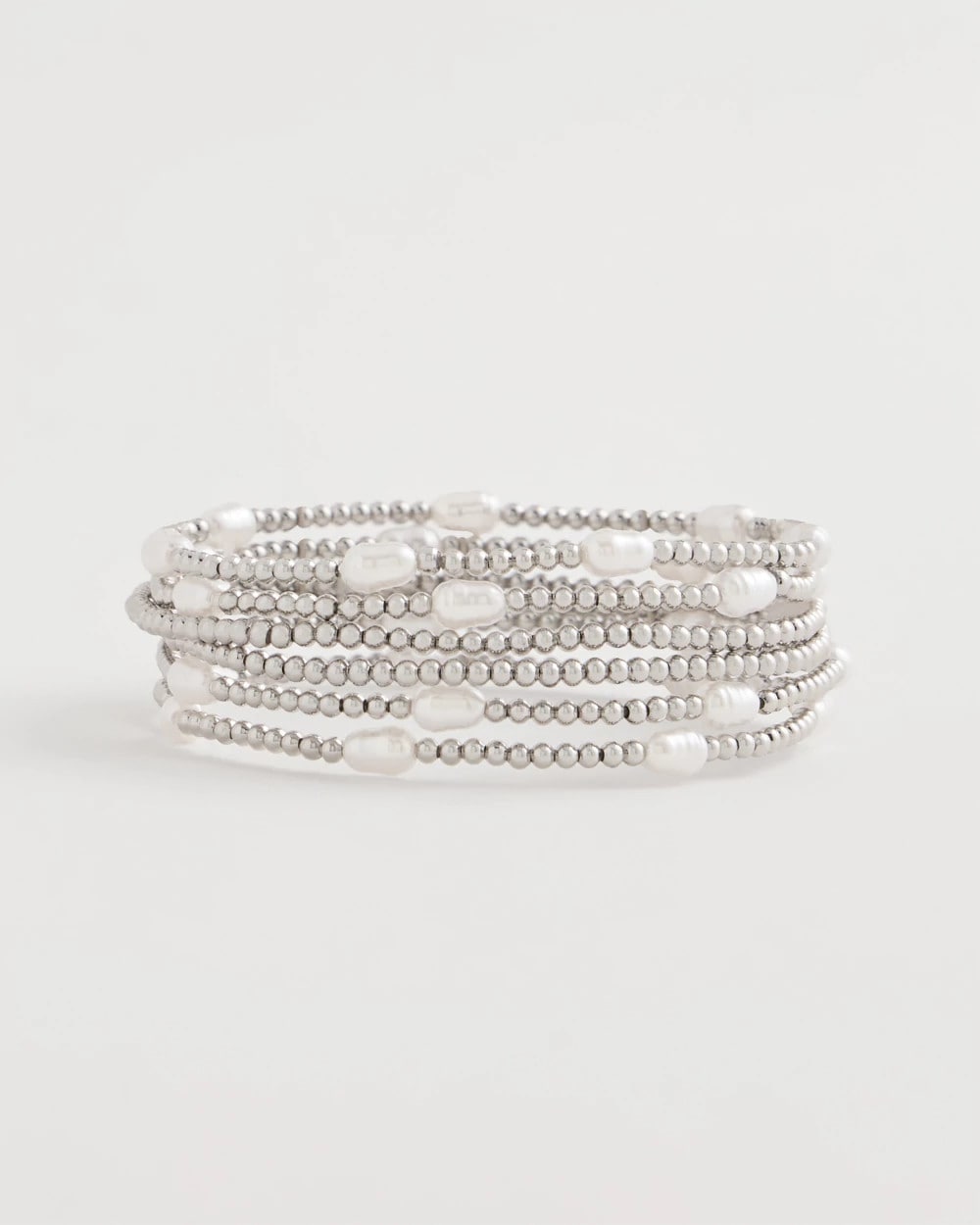 Chico's | Pearlescent Bead Ball Bracelet/ Silver