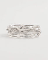 Chico's | Pearlescent Bead Ball Bracelet/ Silver