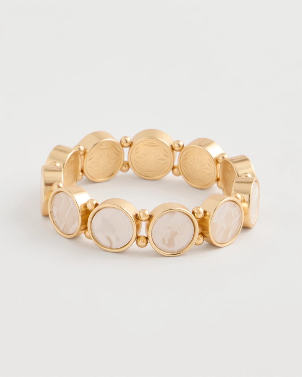 Chico's | Pearlescent Goldtone Stretch Bracelet/ Gold