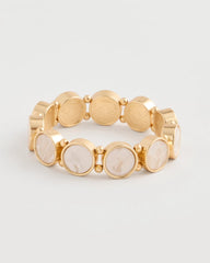 Chico's | Pearlescent Goldtone Stretch Bracelet/ Gold