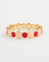 Chico's | Red Goldtone Glam Stretch Bracelet/ Red