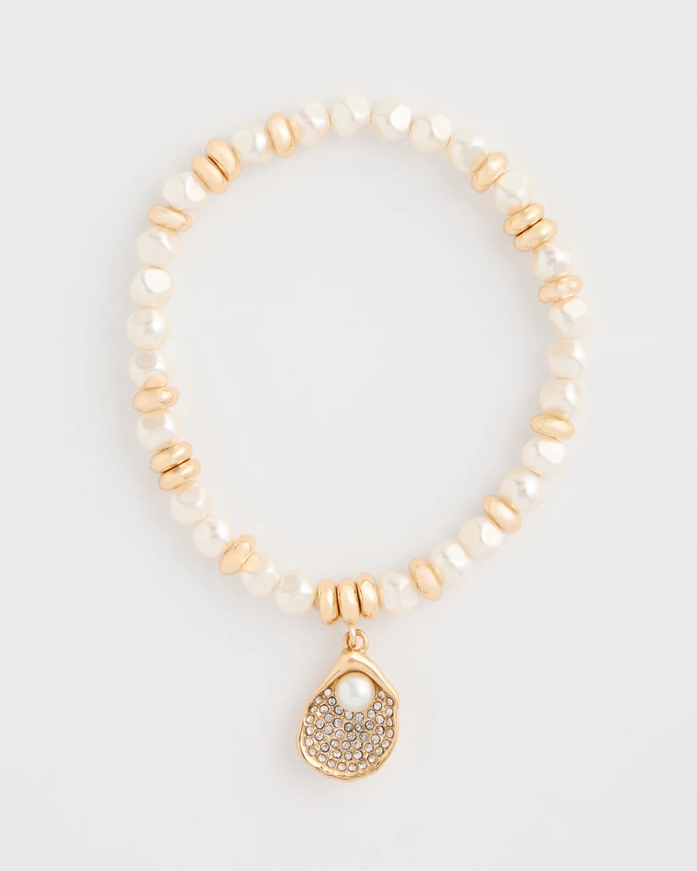 Chico's | Pearlescent Stretch Charm Bracelet/ Pearl