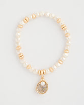 Chico's | Pearlescent Stretch Charm Bracelet/ Pearl