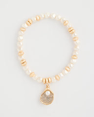 Chico's | Pearlescent Stretch Charm Bracelet/ Pearl
