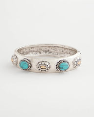 Chico's | Turquoise Mixed Metal Bangle/ Turquoise